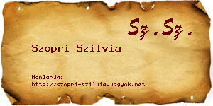 Szopri Szilvia névjegykártya